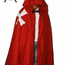 Medieval Crusader Templar Tunic Knights Red Surcoat Cloak cosplay costume clothe