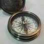 Vintage Nautical Brass Stanley London 1885 Compass With Leather Box