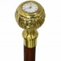 Working Style Spy Watch Brass Head Handle Walking Stick Cane Handmade Style