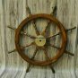 36"Big Ship Steering Wheel Wooden Antique Teak Brass Nautical Pirate Ship Style