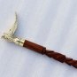 Vintage Solid Brass Fly Owl Head Handle Wooden Walking Stick Cane Handmade Gift