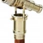 Victorian Walking Cane Stick Telescope Brass Handle Foldable Nautical Wooden New