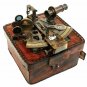 RARE NEW Brass Sextant Nautical Antique Marine Vintage Sextant with Leather Box