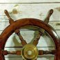 24"Brass Wooden Vintage Ship Steering Wheel Pirate D&Atilde;&copy;cor Wood Fishing Wall Boat