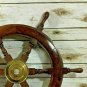 24"Brass Wooden Vintage Ship Steering Wheel Pirate D&Atilde;&copy;cor Wood Fishing Wall Boat