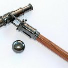Vintage Solid Brass Telescope Handle Victorian Cane Wooden Walking Stick Gift