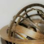 ANTIQUE BRASS ARMILLARY SPHERE GLOBE ASTROLABE ZODIAC SIGN WITH WOODEN BASE