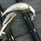 New Vintage Handle Harvey Canes Silver Crow Brass Head Black Cane Walking Stick