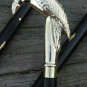 New Vintage Handle Harvey Canes Silver Crow Brass Head Black Cane Walking Stick
