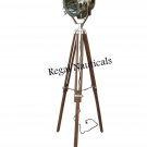 Chrome Floor Wood Searchlight Tripod Nautical Studio Spotlight Home Decor Chrome Floor Wood Searchlight Tripod Nautical Studio Spotlight Home Decor