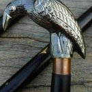 Vintage Brass Walking nautical Victorian Brass Wooden Cane Stick Raven Handle Vintage Brass Walking nautical Victorian Brass Wooden Cane Stick Raven Handle