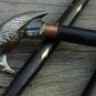 Vintage Brass Walking nautical Victorian Brass Wooden Cane Stick Raven Handle