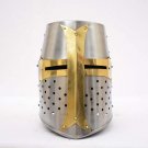 Medieval Great Bucket Helm Knights 20G Steel Templar Crusader Helmet