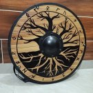 24" Viking Wooden Round Tree Design Shield Battle Read Medieval Home Wall Decor