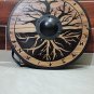24" Viking Wooden Round Tree Design Shield Battle Read Medieval Home Wall Decor