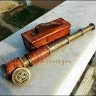 Brass Telescope Marine Nautical Leather Pirate Antique Spyglass Vintage Scope