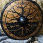 24" Viking Wooden Round Tree Design Shield Battle Ready, Home Decor