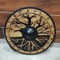 24" Viking Wooden Round Tree Design Shield Battle Ready, Home Decor