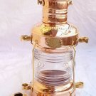 Vintage Brass Oil Lamp Antique Maritime Ship Lantern Anchor Boat Light