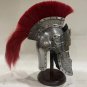 Medieval Armour Spartan Greek Roman Helmet+Red Plume FREE Wooden Stand