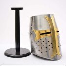 Medieval Great Bucket Helmet Knights 20G Steel Templar Crusader Helmet with Stan Medieval Great Bucket Helmet Knights 20G Steel Templar Crusader Helmet with Stan