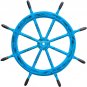 36"Nautical Ship Steering Wheel Pirate Decor Wooden Brass Blue Fishing Wall Boat