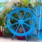 36"Nautical Ship Steering Wheel Pirate Decor Wooden Brass Blue Fishing Wall Boat