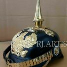 Officer’s Pickelhaube Helmet Militaria Leather Prussian Vintage Imperial German Officer’s Pickelhaube Helmet Militaria Leather Prussian Vintage Imperial German