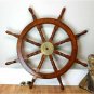 36"Nautical wooden brass ship pirate wall Marine boat steering wheel Decorative