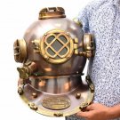 Vintage Diving Helmet  Deep Sea Marine Divers Scuba Boston Brown Antique Helmet