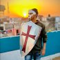 Medieval Templar Shield Steel Wall Decor Heater Shield/ gladiator mask Halloween gift for him