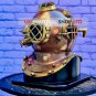 Boston Scuba Diving Helmet With Wooden Base - Brown finish deep sea divers helmet -