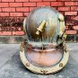 Boston copper brass diving helmet with wooden base
