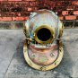 Boston copper brass diving helmet with wooden base