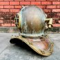 Boston copper brass diving helmet with wooden base