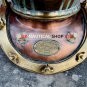 Boston copper brass diving helmet with wooden base