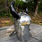 Viking Leader Horned Helmet - Medieval 18 Gauge Steel Unlined Fictional Prop