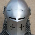 Medieval Helmet Bascinet~Combat Steel Chain Mail~Barbute Hounskull Medieval Helmet Bascinet~Combat Steel Chain Mail~Barbute Hounskull