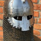 Medieval Steel Viking Vendel Helmet With Chainmail, SCA/ LARP Helmet Best Gift Medieval Steel Viking Vendel Helmet With Chainmail, SCA/ LARP Helmet Best Gift