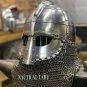 Medieval Steel Viking Vendel Helmet With Chainmail, SCA/ LARP Helmet Gift item.