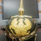 German Pickelhaube Helmet Militaria Leather Prussian with stand Imperial Black German Pickelhaube Helmet Militaria Leather Prussian with stand Imperial Black