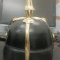 German Pickelhaube Helmet Militaria Leather Prussian with stand Imperial Black