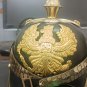 German Pickelhaube Helmet Militaria Leather Prussian with stand Imperial Black
