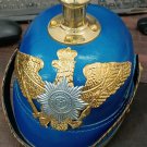 Pickelhaube Helmet Militaria Leather Prussian with stand German blue Imperial Pickelhaube Helmet Militaria Leather Prussian with stand German blue Imperial