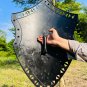 Templar Shield ~ Medieval Steel Blackened Shield