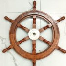 Nautical Marine Home Wall Décor wooden and Brass Ship wheel |