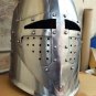 Halloween Open Front Medieval Templar Helmet with stand~ Knight Sugar Loaf Armor Helmet