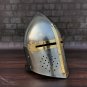 Templar helmet, Templar Knight helmet with Mason's Brass Cross, Medieval crusader