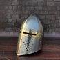 Templar helmet, Templar Knight helmet with Mason's Brass Cross, Medieval crusader