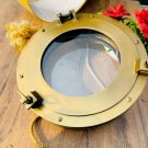 15" Canal Boat Porthole Window Antique Brown Door Window Glass Porthole Home Decor